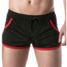 LEADER Short en mesh LOADED Noir-Rouge